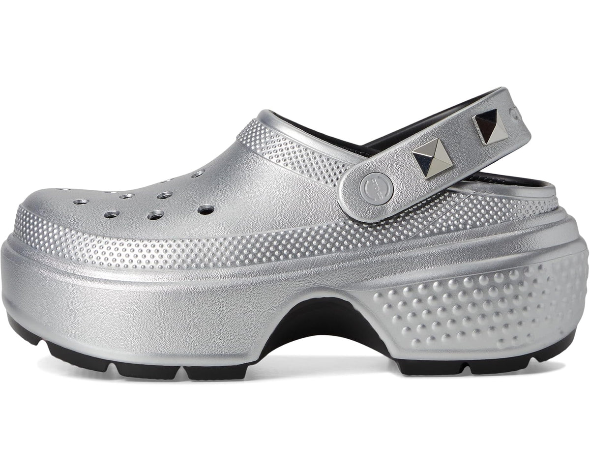 Unisex Crocs Stomp Clogs Silver
