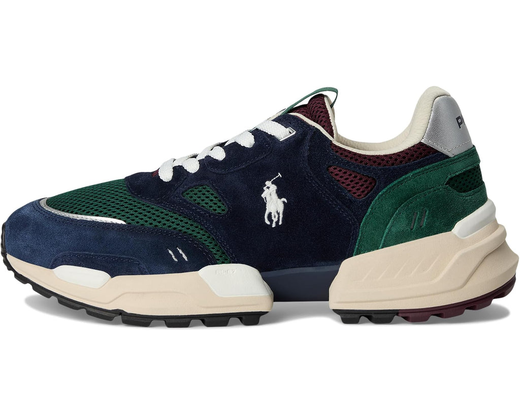 Men's Polo Ralph Lauren Jogger Suede & Mesh Sneakers Madison Ave Color-Block