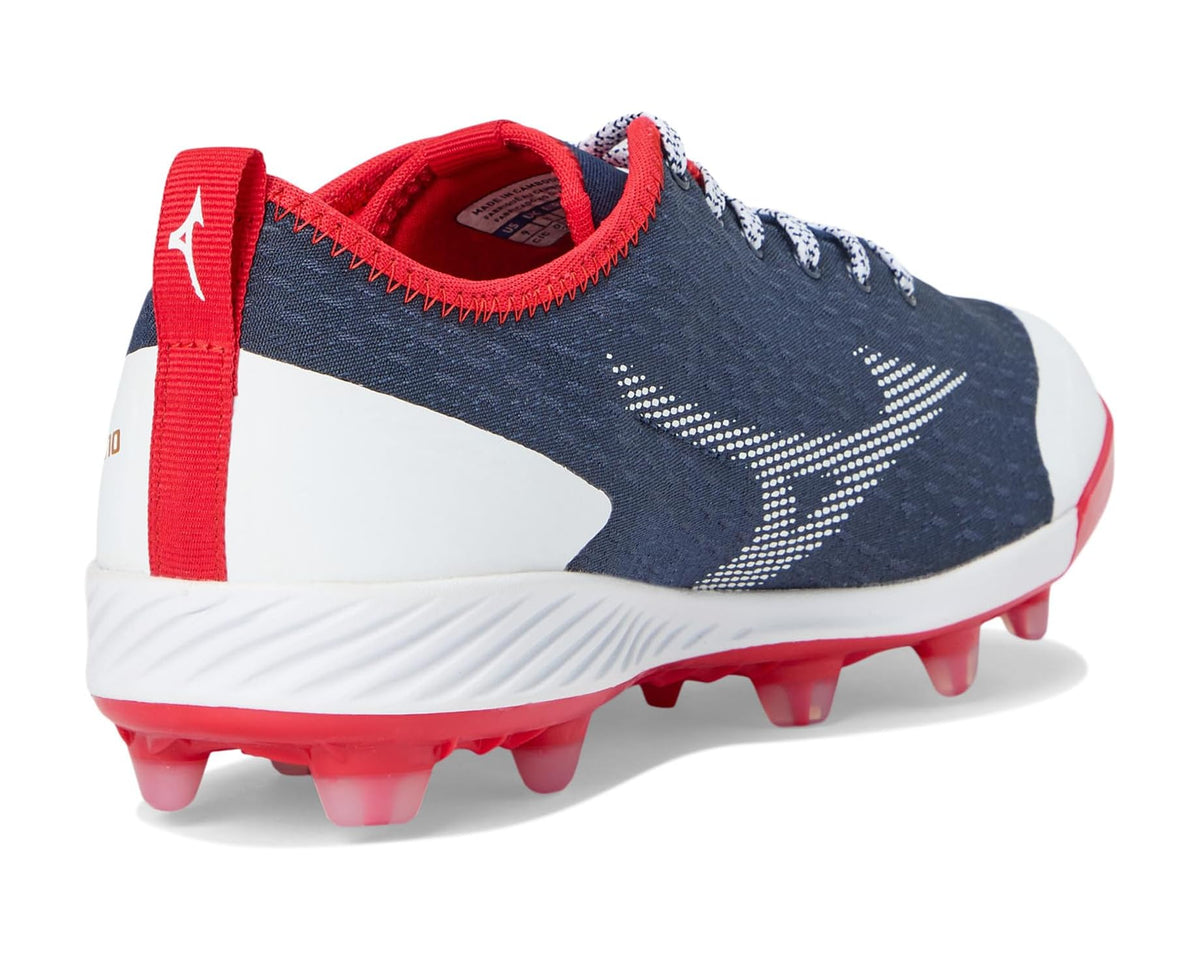 Men's Mizuno Dominant 4 TPU Baseball Cleats Navy/Red