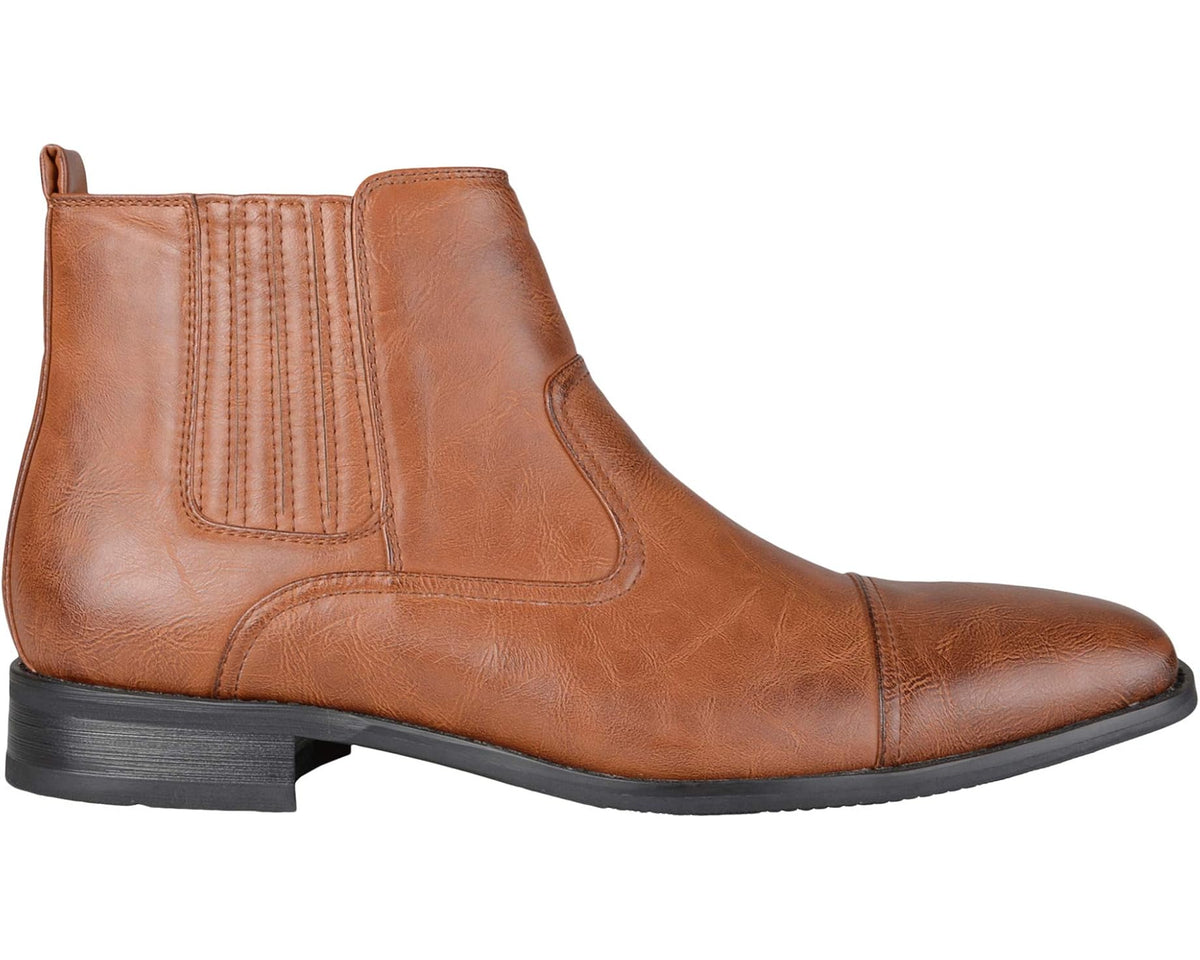 Men's Vance Co. Alex Chelsea Boot Tan Faux Leather