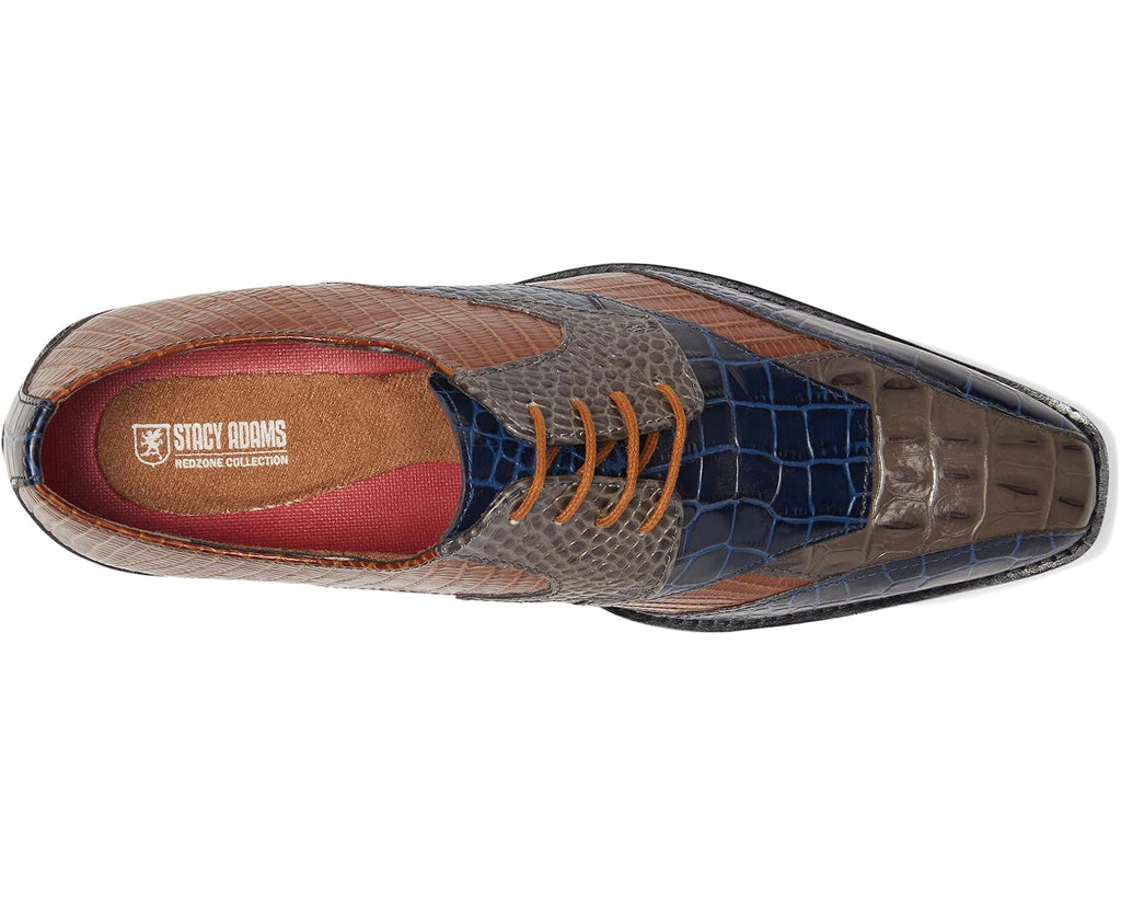 Men's Stacy Adams Tristano Bike Toe Lace-Up Gray Multi
