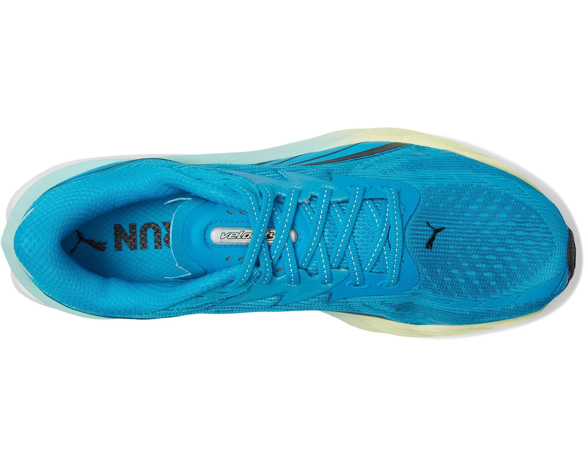 Men's PUMA Velocity Nitro Running Shoes Speed Blue/Gold Moon