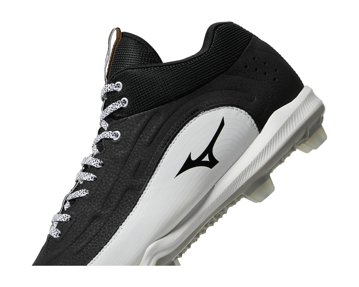 Men's Mizuno Ambition 3 Mid TPU Baseball Cleats Black/White