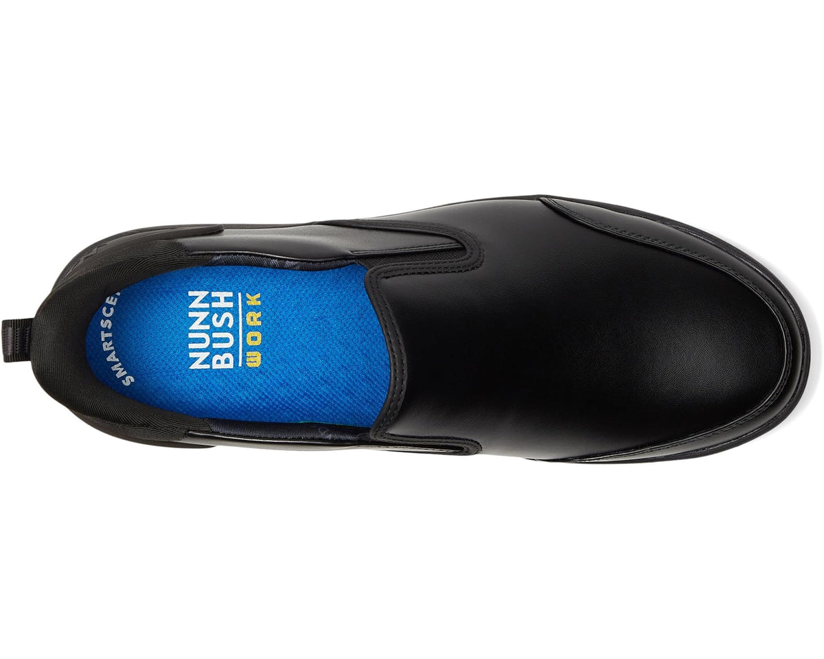 Men's Nunn Bush KORE CITY Work EZ Slip-Resistant Slip-On Athletic Inspired Hands Free Loafers Black