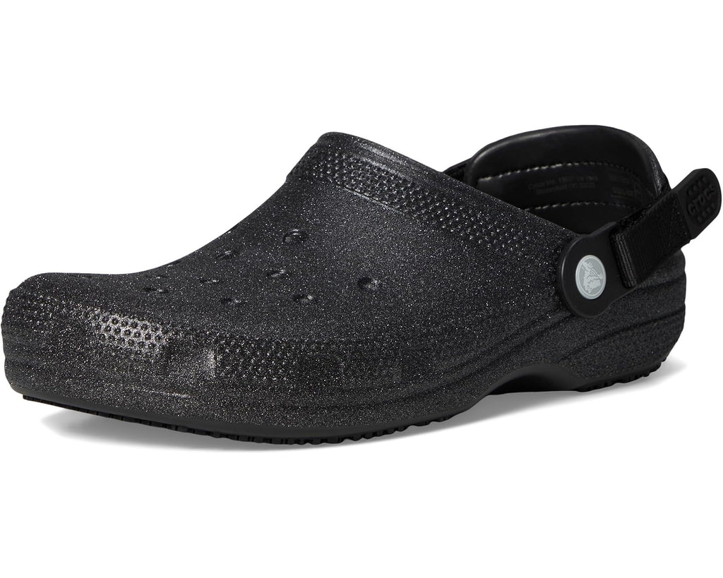 Unisex Crocs Work Classic Work Clogs Black Glitter