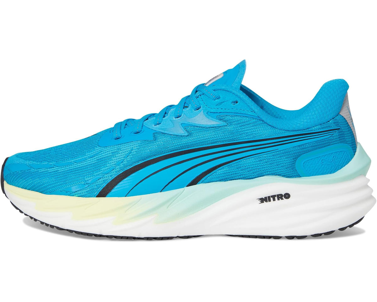 Men's PUMA Velocity Nitro Running Shoes Speed Blue/Gold Moon