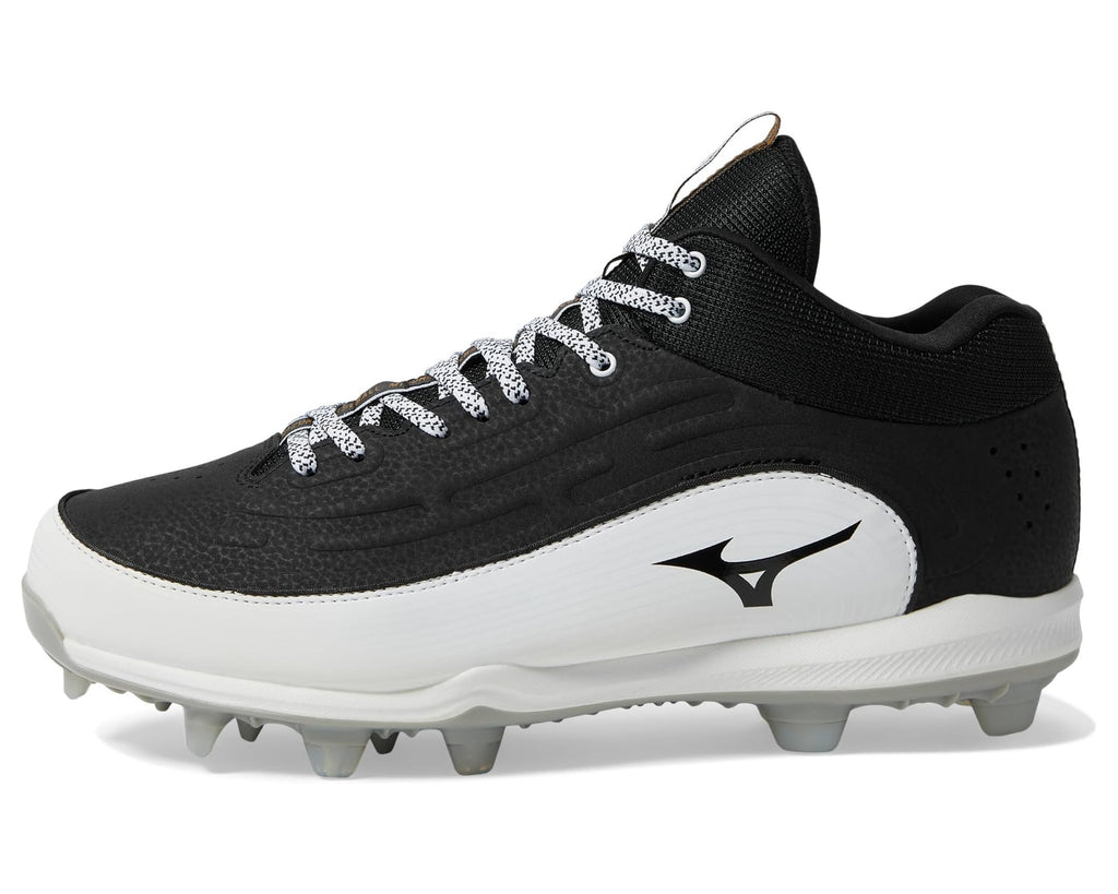 Men's Mizuno Ambition 3 Mid TPU Baseball Cleats Black/White