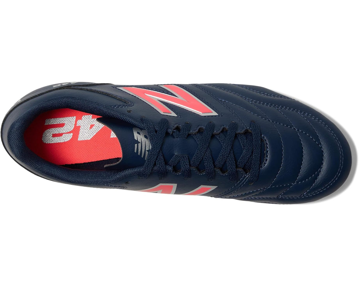 Men's New Balance 442 Academy FG V2 Soccer Cleats NB Navy/Silver/Energy Red