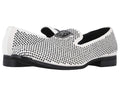 Men's Stacy Adams Swagger Studded Ornament Loafer Black/White