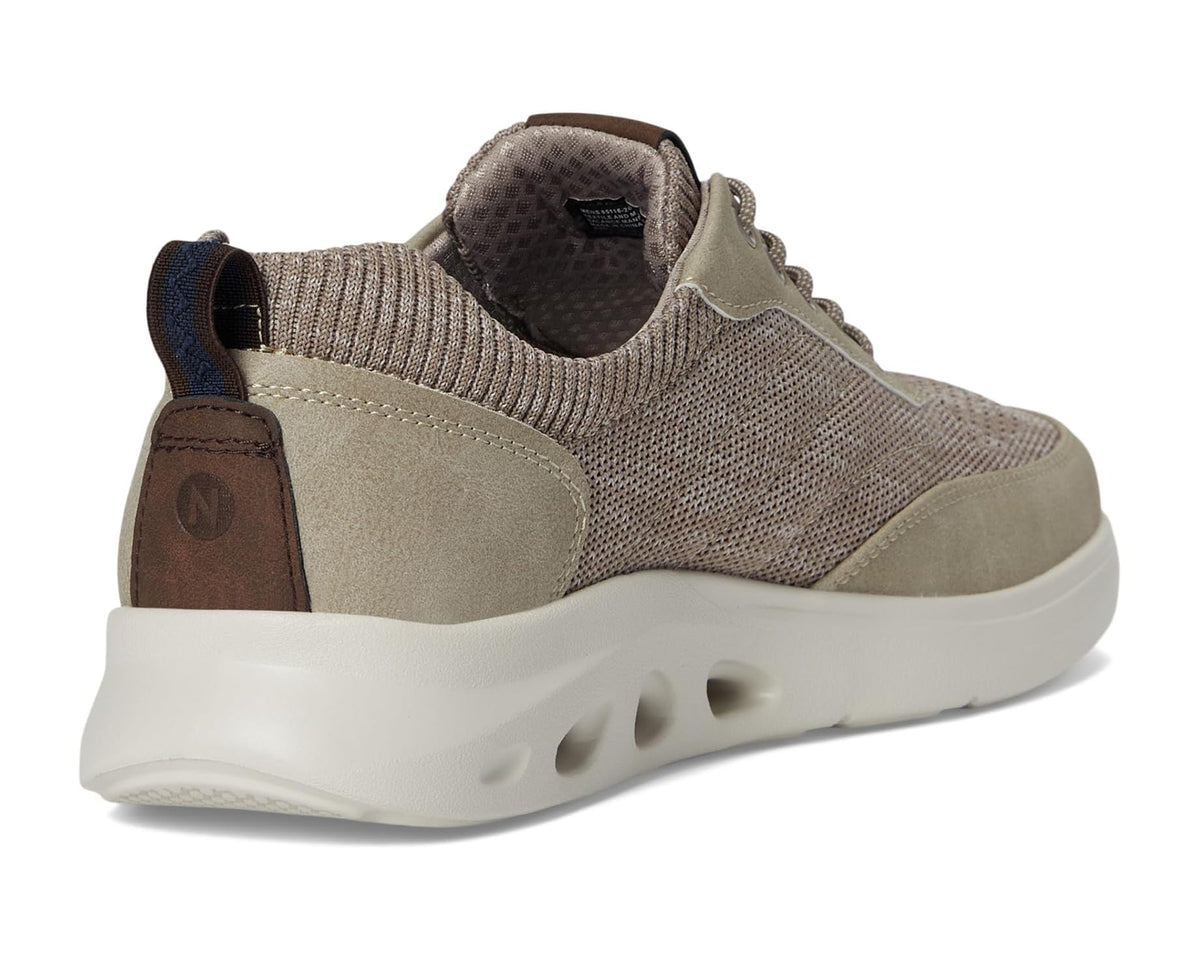Men's Nunn Bush Ponte Knit Moc Toe Sneakers Hybrid Oxford Casual Lightweight Athletic Style Lace Up Taupe