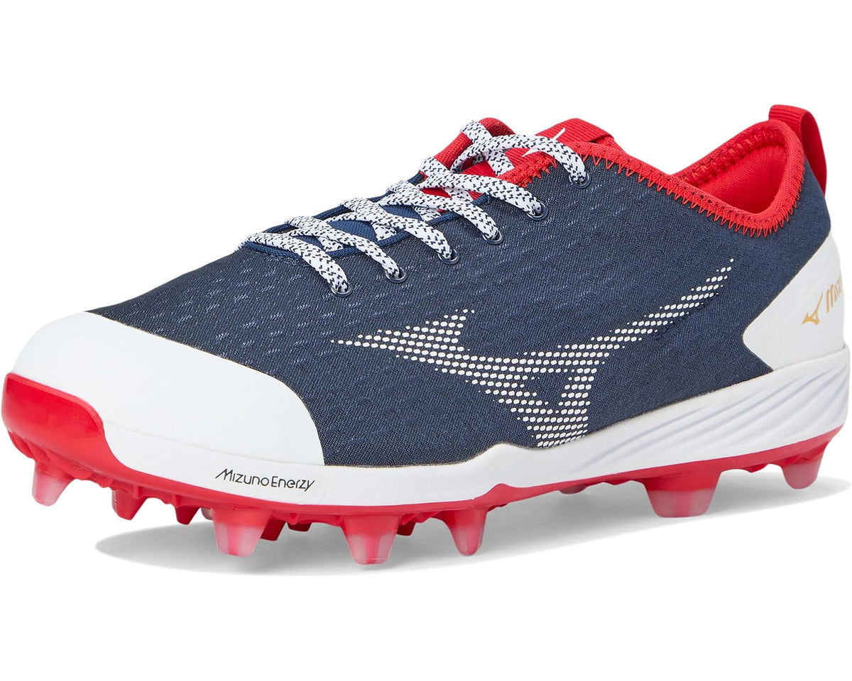 Men's Mizuno Dominant 4 TPU Baseball Cleats Navy/Red