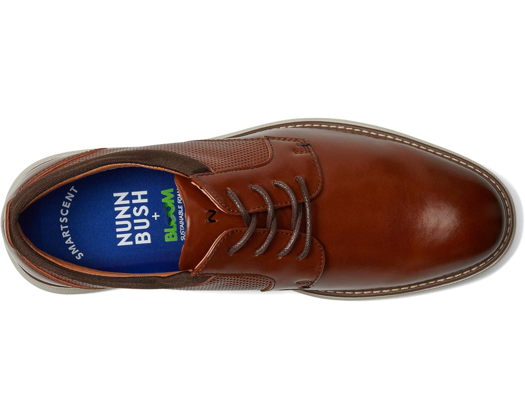 Men's Nunn Bush Chase Plain Toe Oxford Cognac