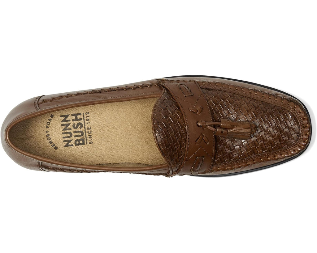 Men's Nunn Bush Strafford Woven Moc Toe Loafer Cognac