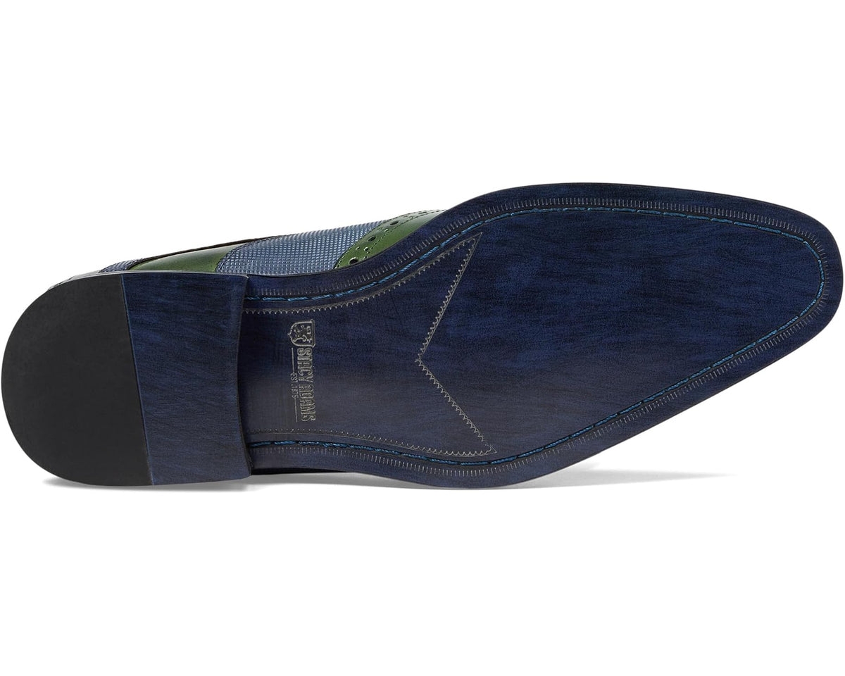 Men's Stacy Adams Ivingale Wing Tip Lace-Up Navy/Green