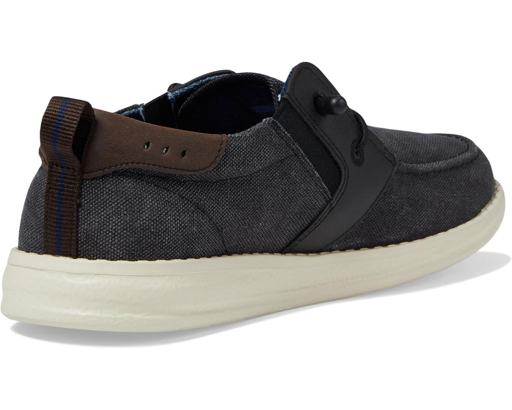 Men's Nunn Bush Brewski Moc Toe Slip-on with Elastic Bungee Black