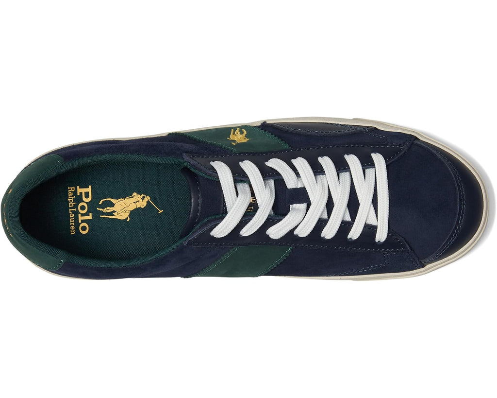 Men's Polo Ralph Lauren Suede Leather-Sayer Sport-Sneakers-Low Top Lace Navy/Forest