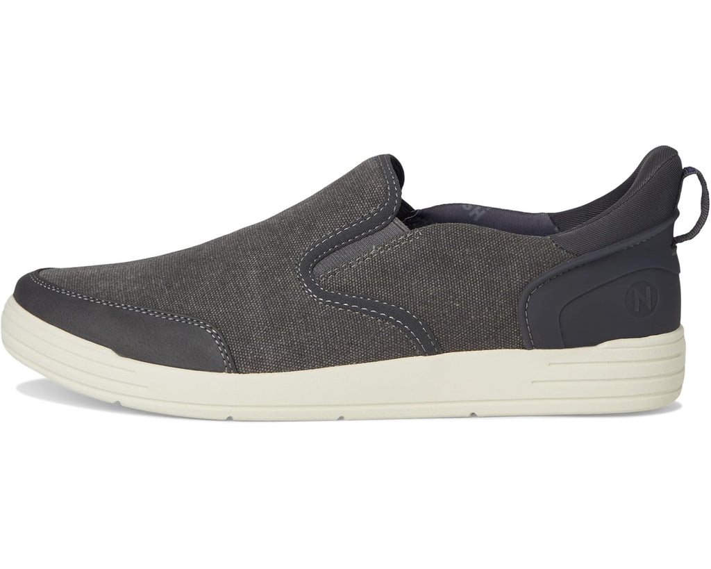 Men's Nunn Bush Kore City Walk Canvas EZ Moc Toe Slip-On Sneakers Easy On and Easy Off Cement