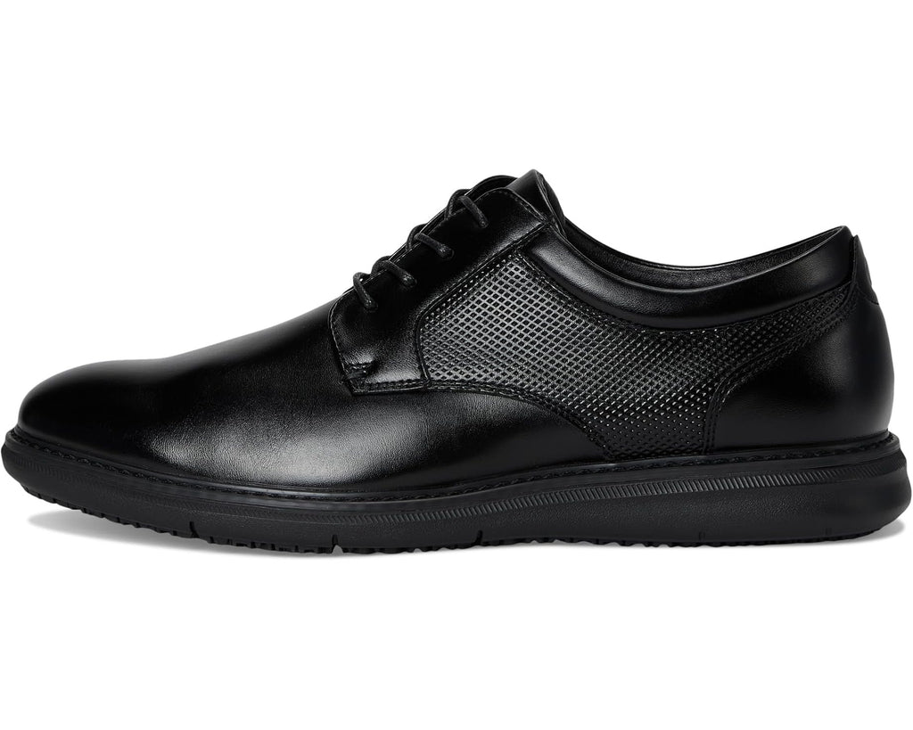 Men's Nunn Bush Chase Slip Resistant Work Plain Toe Oxford for Restaurant, Food Service & Hospitality Black