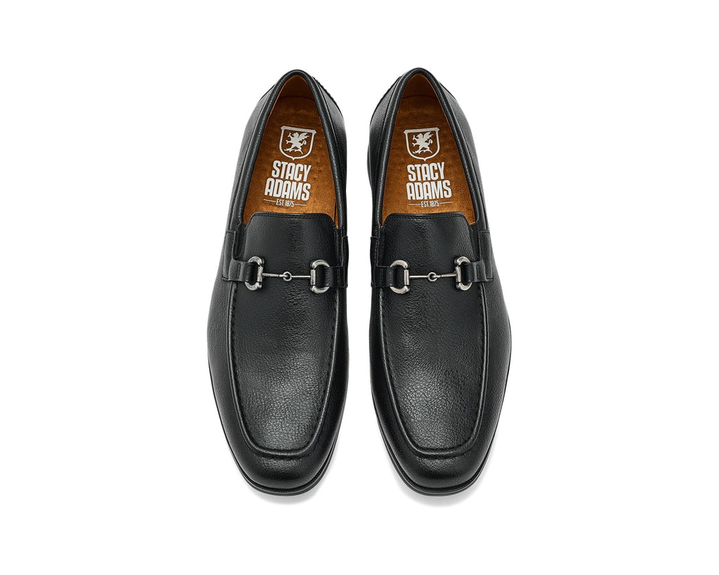 Men's Stacy Adams Richmont Moc Toe Slip-On Loafer Black Tumble