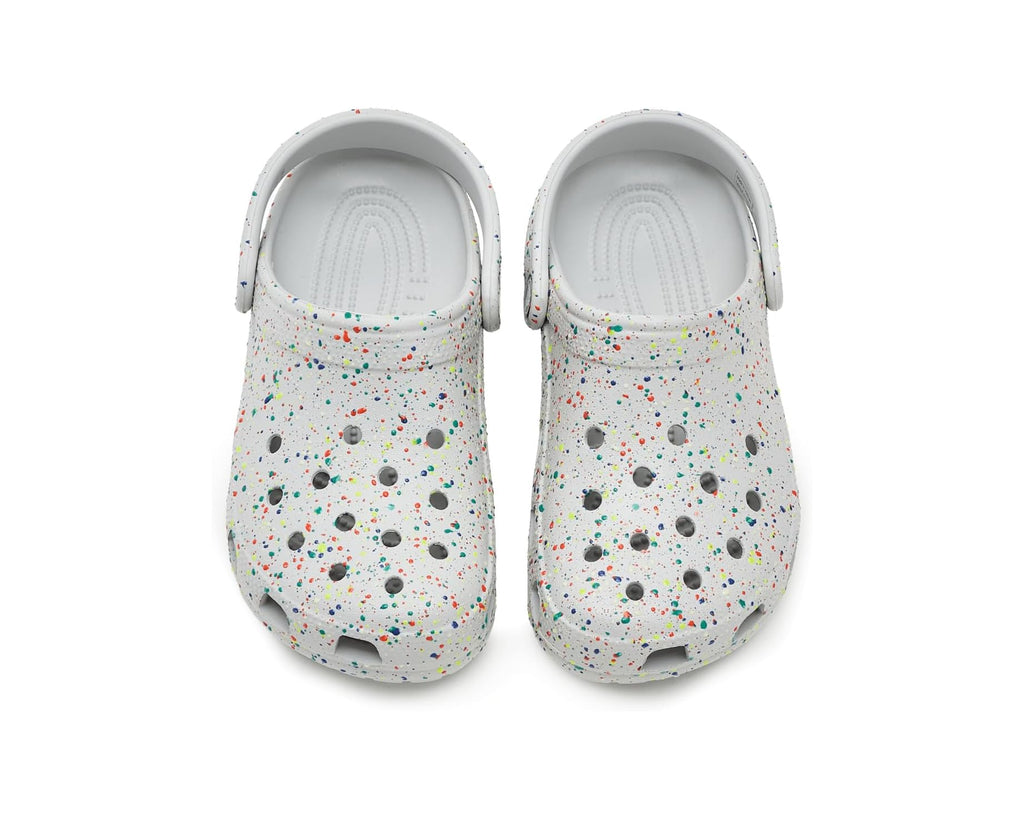 Unisex Crocs Kids Classic Clogs with Patterns and Graphics Atmosphere/Multi Glow