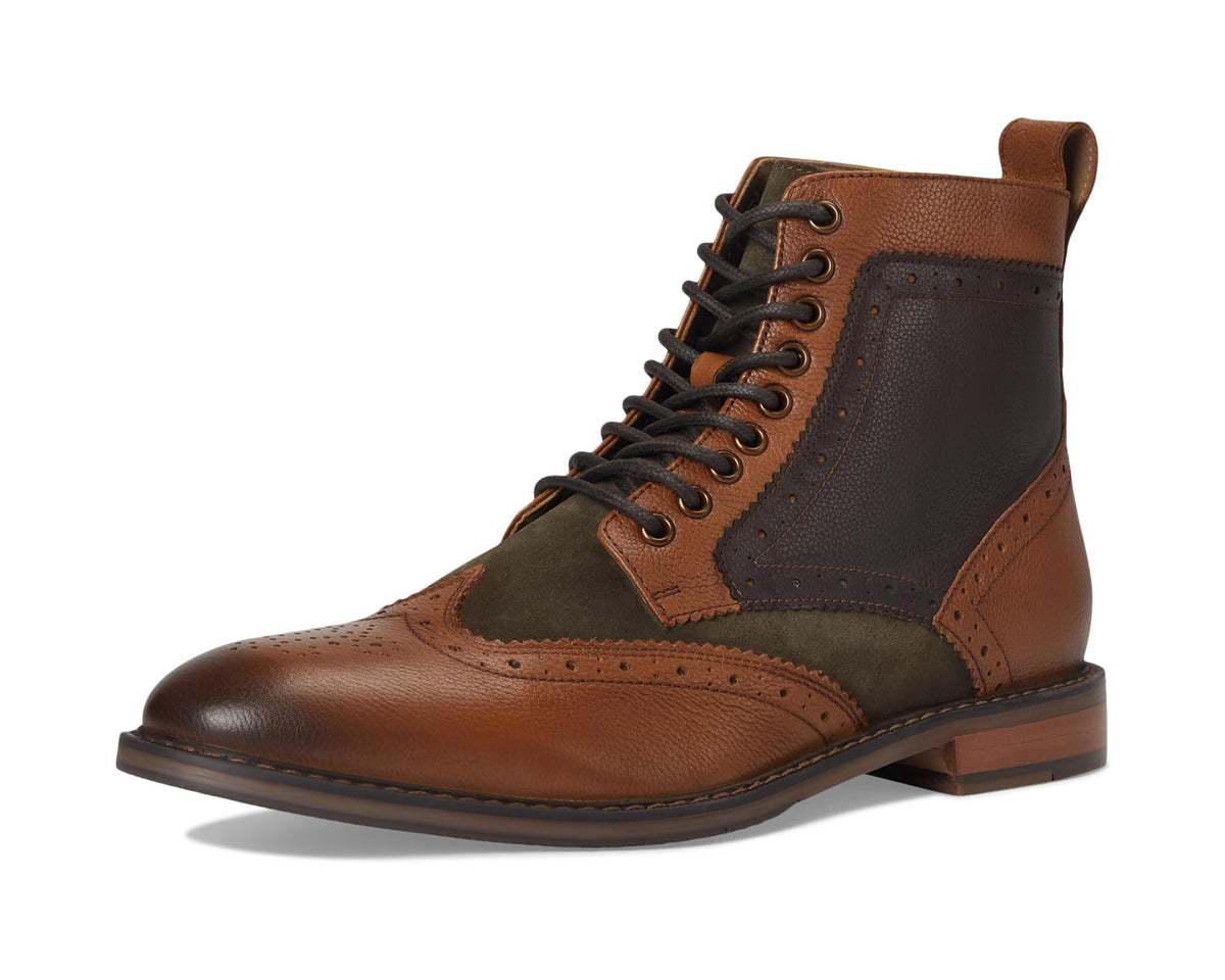 Men's Stacy Adams Finnegan Wing Tip Boot Olive Multi