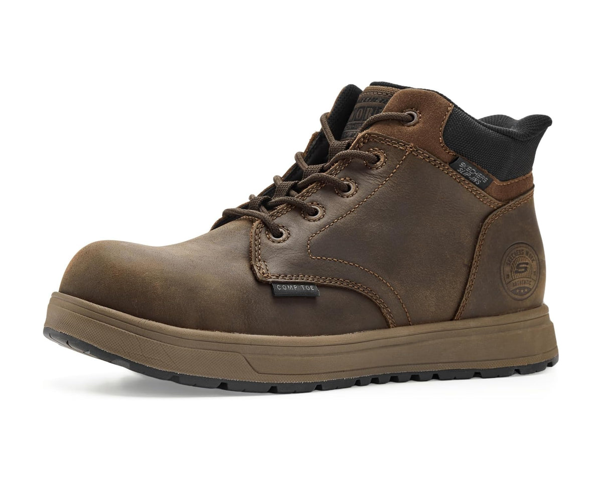Men's SKECHERS Work Declon Comp Toe Brown