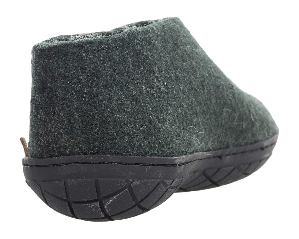 Unisex Glerups Wool Shoe Rubber Outsole Forest/Black Rubber