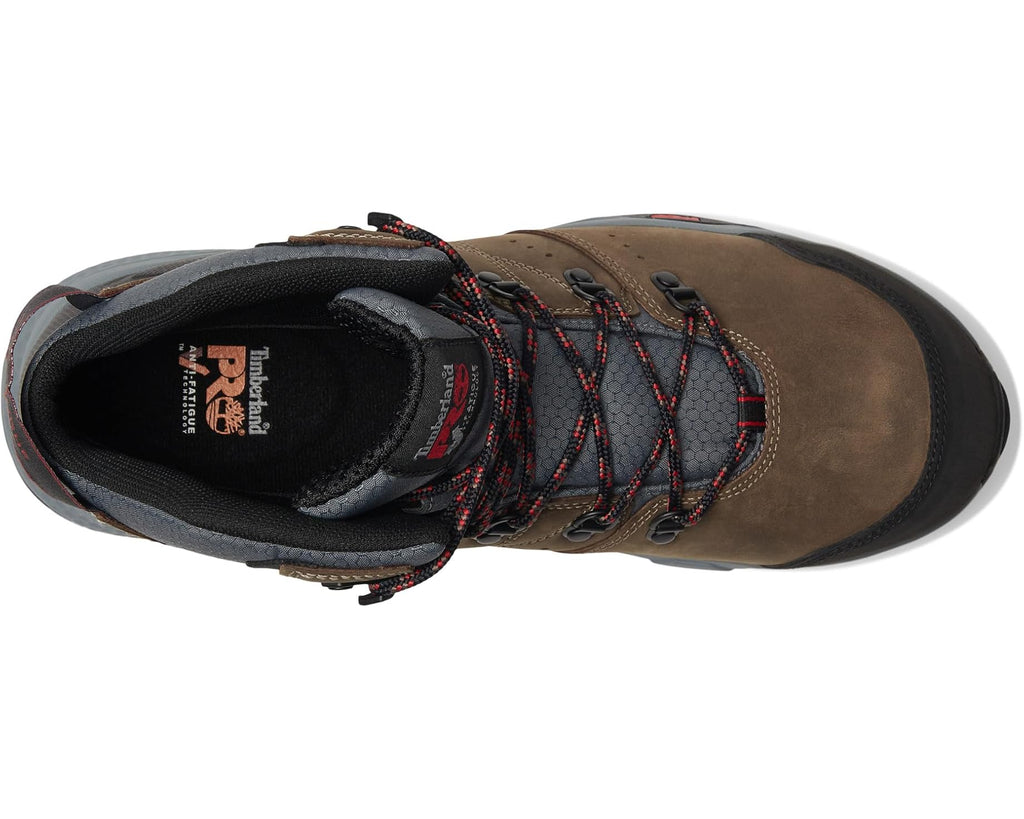 Men's Timberland PRO Switchback 6 Composite Safety Toe Puncture Resistant Waterproof Brown Turkish Coffee/Red 1
