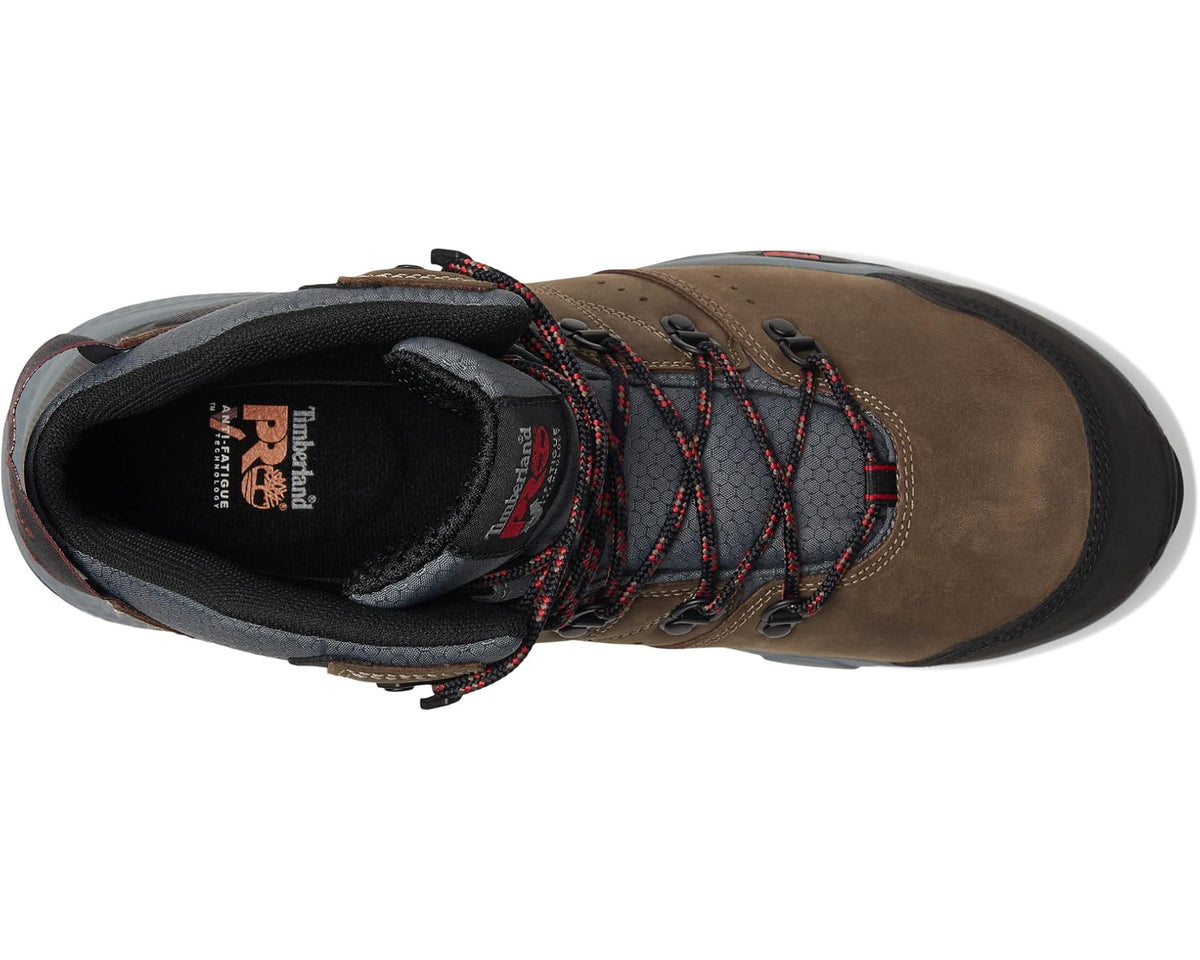 Men's Timberland PRO Switchback 6 Composite Safety Toe Puncture Resistant Waterproof Brown Turkish Coffee/Red 1