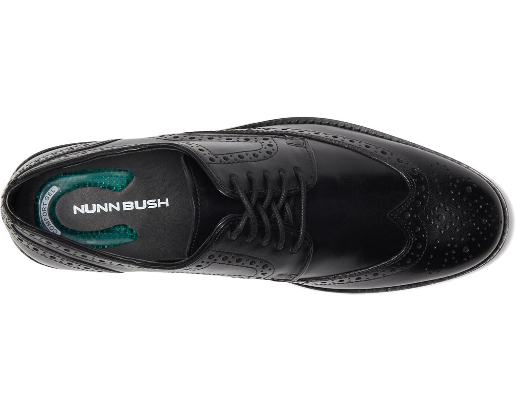 Men's Nunn Bush Nelson Wing Tip Dress Casual Oxford Black