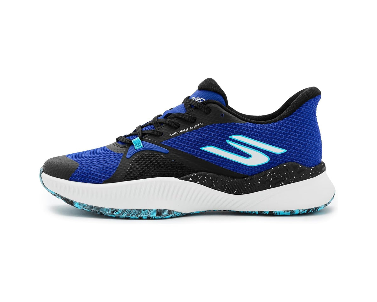 Men's SKECHERS Tennis Shoe Hands Free Slip-ins Skechers State Champ Sneaker Black/Blue