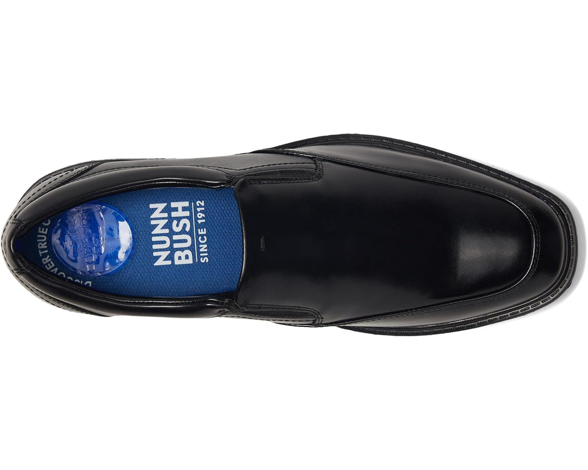 Men's Nunn Bush Stark Moccasin Toe Slip-On Leather Dress Casual Business Formal Loafers Black