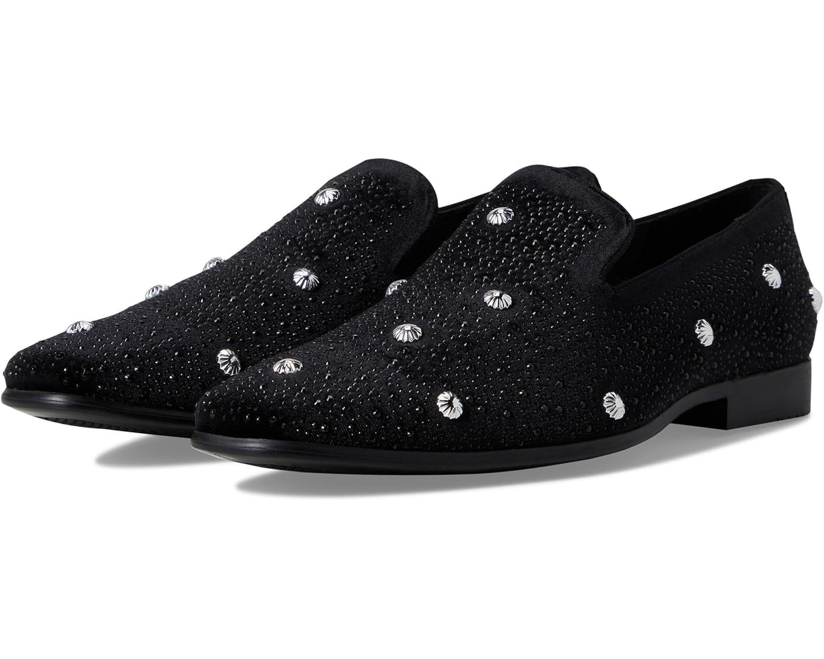 Men's Stacy Adams Spangle Rhinestone Slip-On Black/Silver