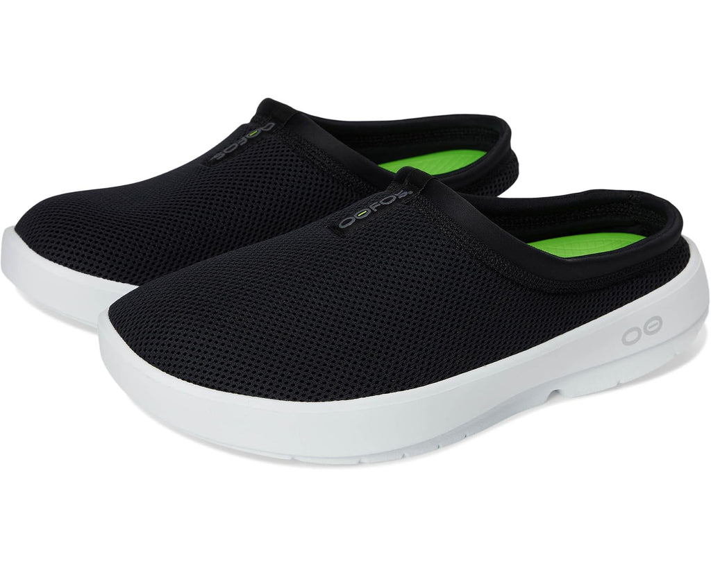 Men's OOFOS OOcoozie Sport Mule Shoe White/Black