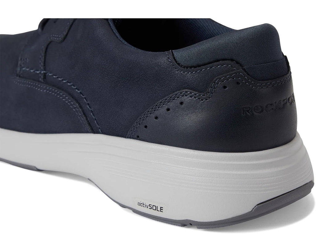 Men's Rockport Noah Plain Toe Dark Blue Leather