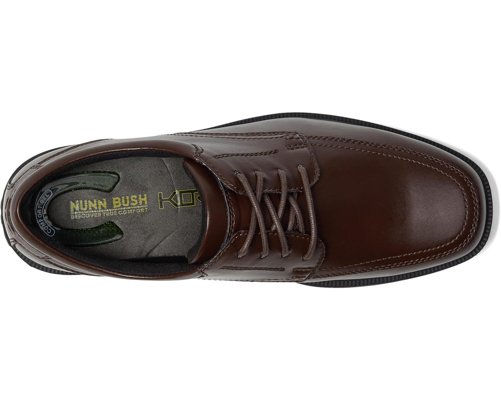 Men's Nunn Bush Bourbon Street Moc Toe Oxford with KORE Slip Resistant Walking Comfort Technology Brown
