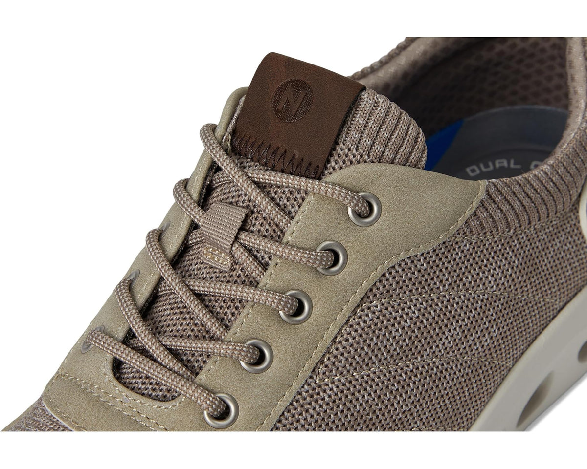 Men's Nunn Bush Ponte Knit Moc Toe Sneakers Hybrid Oxford Casual Lightweight Athletic Style Lace Up Taupe