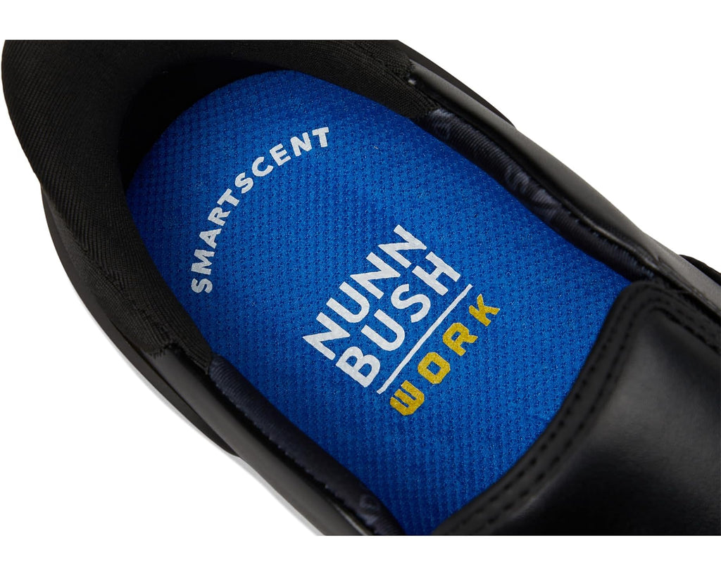 Men's Nunn Bush KORE CITY Work EZ Slip-Resistant Slip-On Athletic Inspired Hands Free Loafers Black