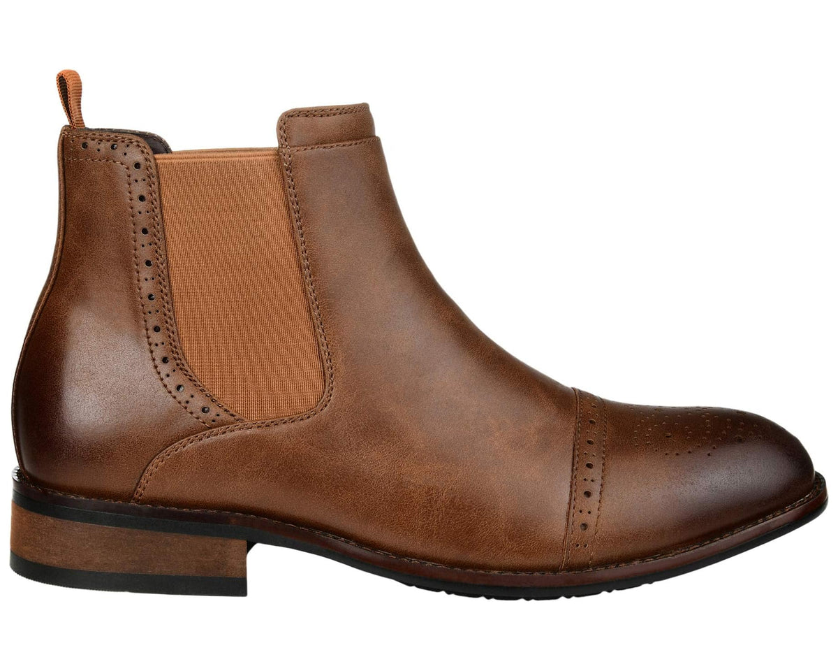 Men's Vance Co. Garrett Cap Toe Chelsea Boot Tan Man-made