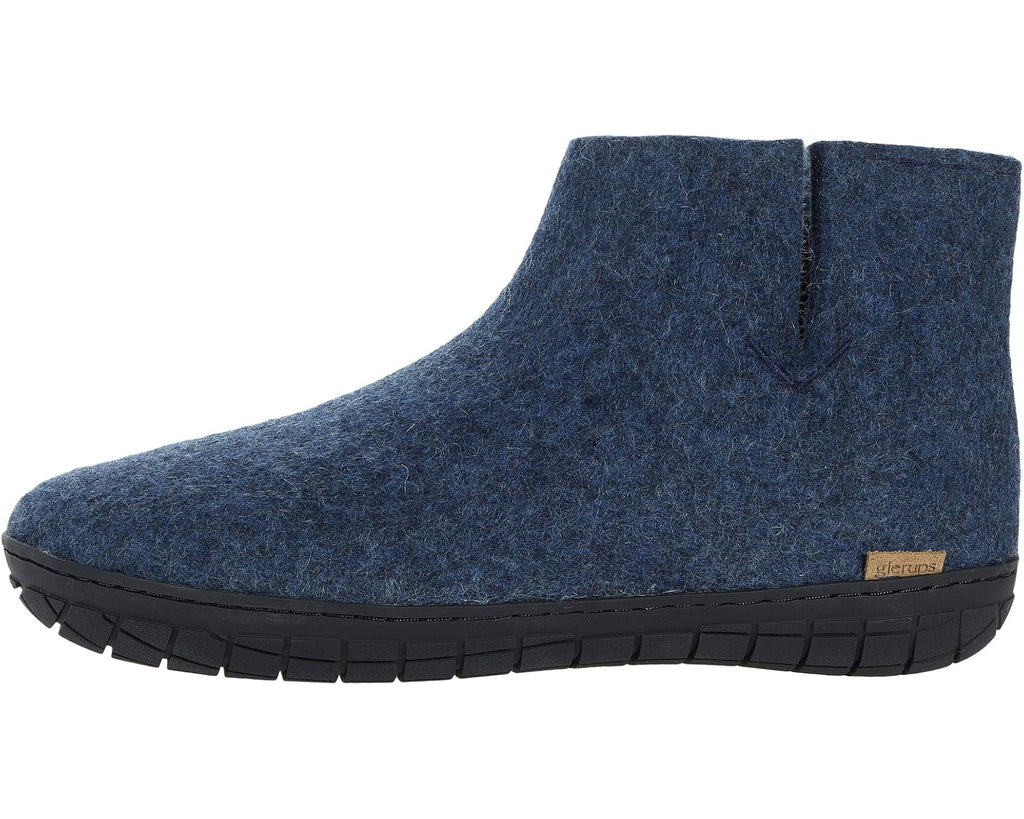 Unisex Glerups Wool Boot Rubber Outsole Denim/Black Rubber