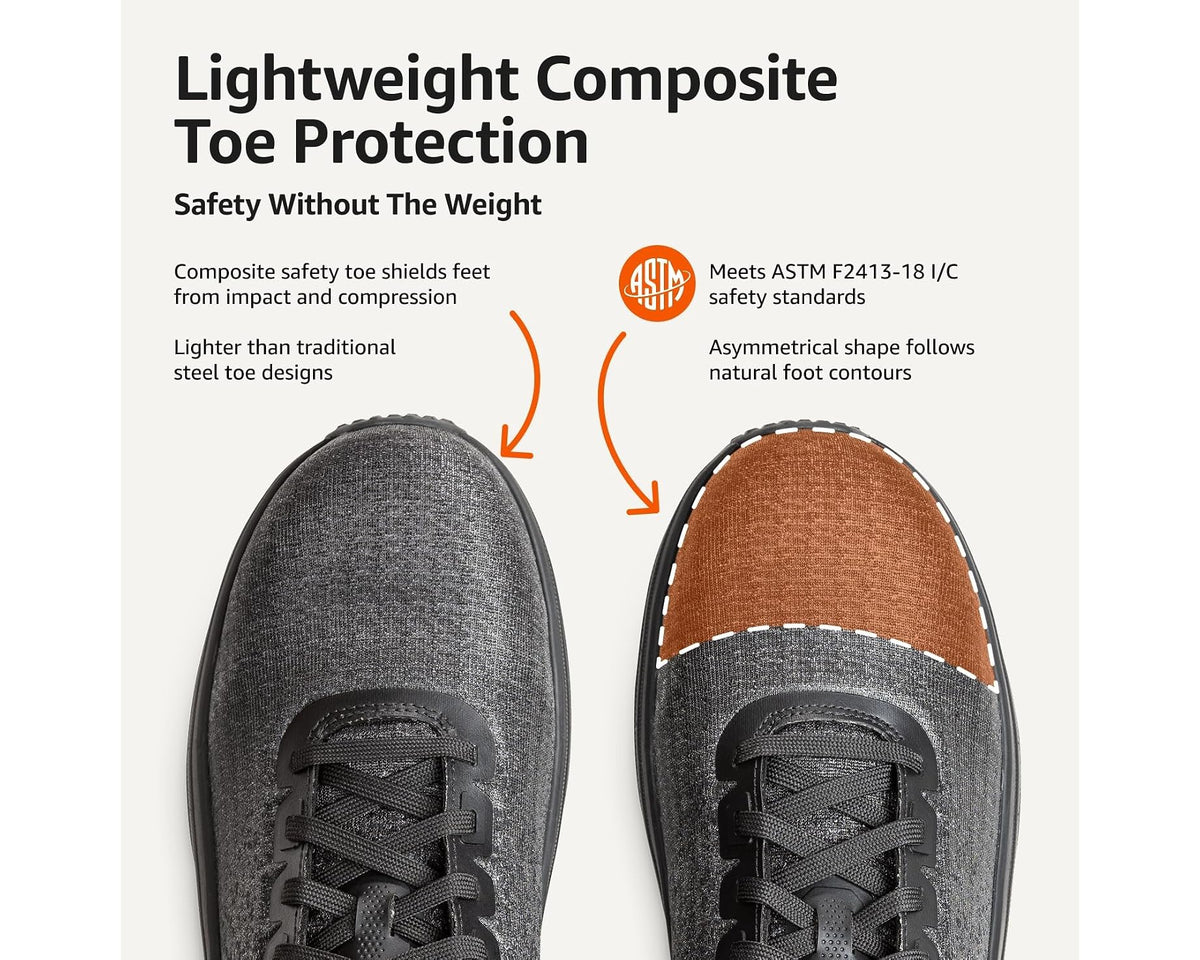 Unisex Amazon Basics Work Safety Shoes with Protalus Alignment Technology Black