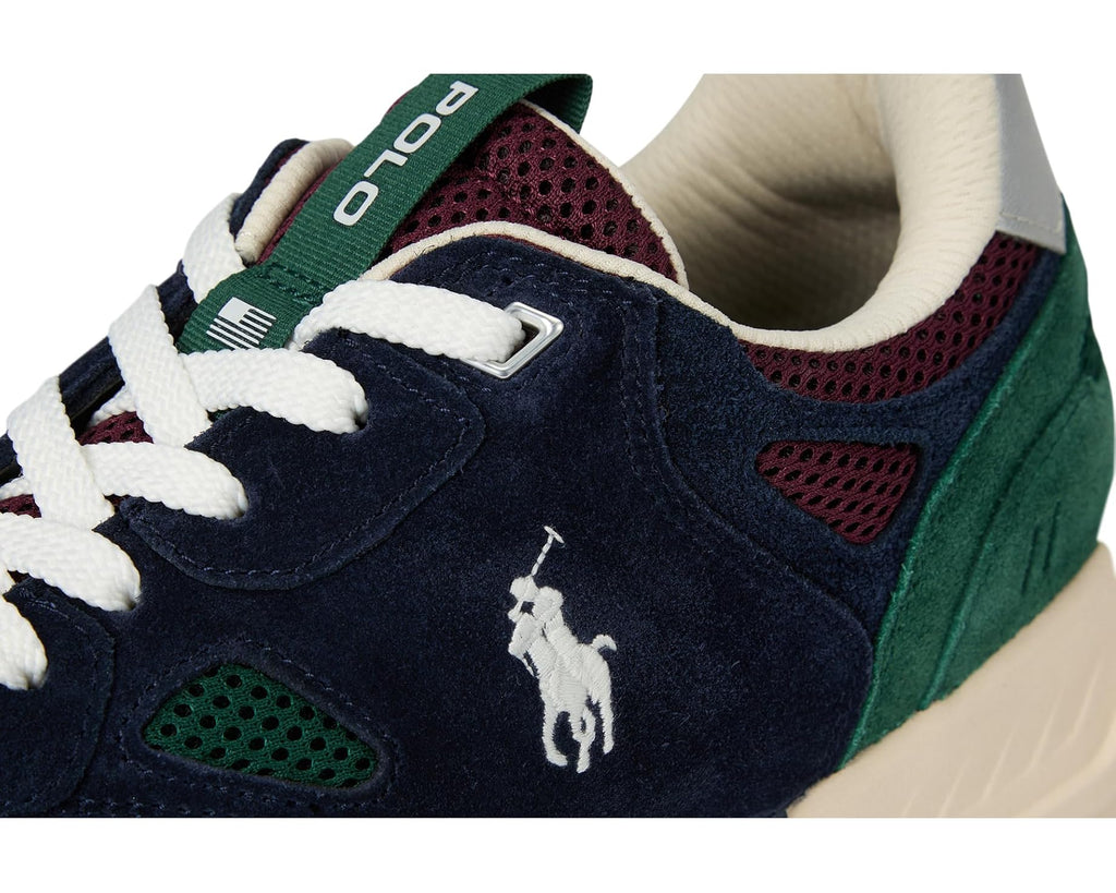 Men's Polo Ralph Lauren Jogger Suede & Mesh Sneakers Madison Ave Color-Block