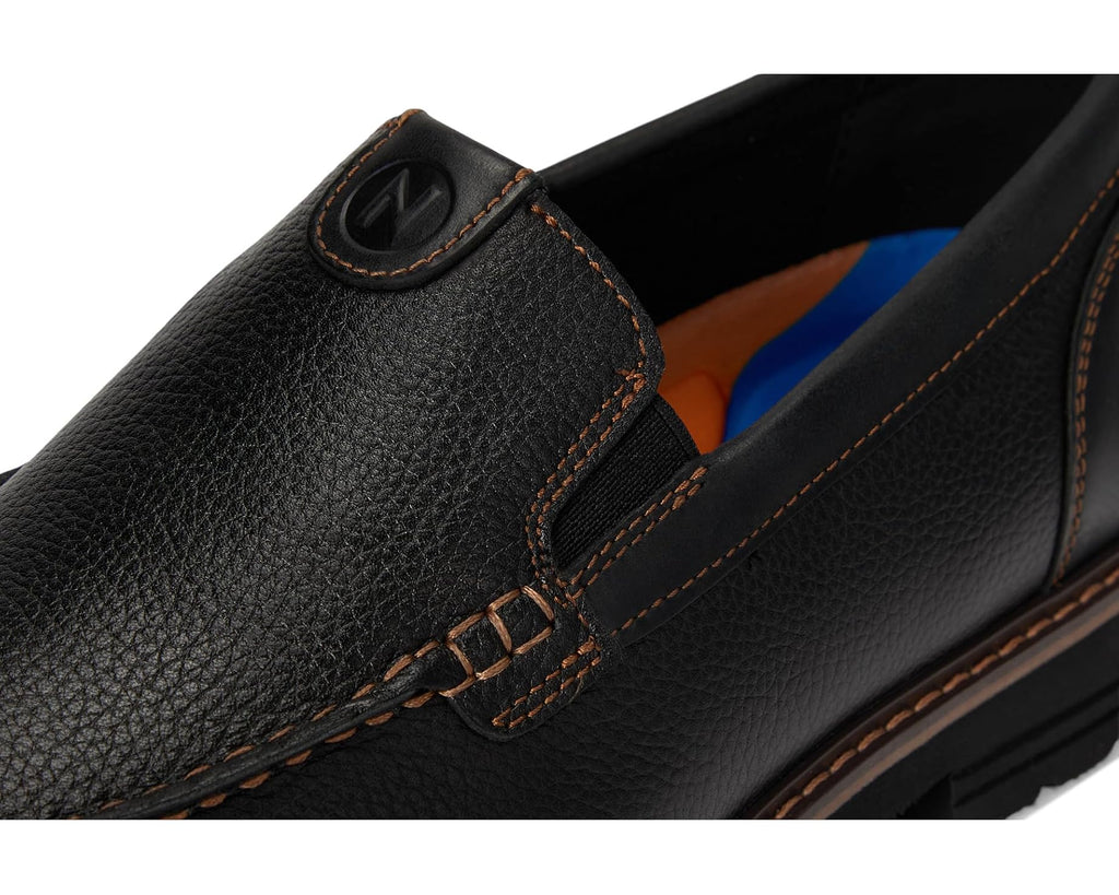 Men's Nunn Bush Owen II Moc Toe Venetian Loafer Lightweight and Comfortable Slip-On Black