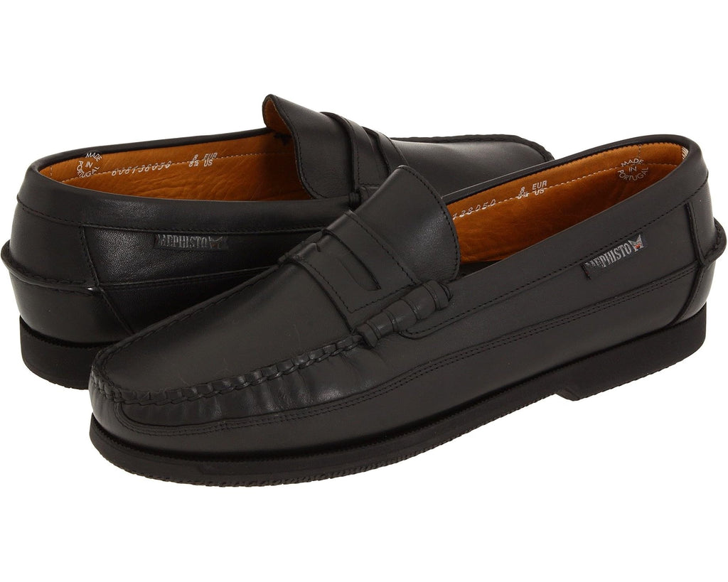 Men's Mephisto Cap Vert Black Smooth Leather