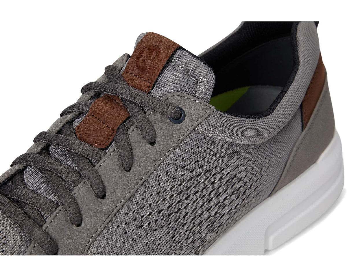 Men's Nunn Bush KORE City Rally Oxford Mesh Athletic Style Moccasin Toe U-Bal Lightweight Lace-Up Gray